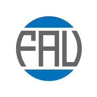 diseño de logotipo de letra fau sobre fondo blanco. concepto de logotipo de círculo de iniciales creativas fau. diseño de letra fau. vector