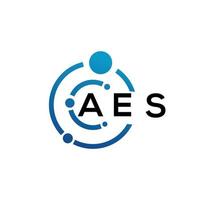 AES letter logo design on black background. AES creative initials letter logo concept. AES letter design. vector