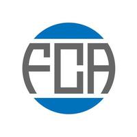 diseño del logotipo de la letra fca sobre fondo blanco. concepto de logotipo de círculo de iniciales creativas de fca. diseño de letras fca. vector