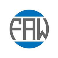 diseño de logotipo de letra faw sobre fondo blanco. faw concepto de logotipo de círculo de iniciales creativas. Diseño de letras faw. vector