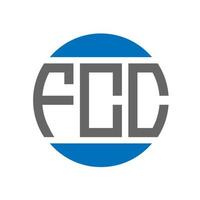 diseño de logotipo de letra fcc sobre fondo blanco. concepto de logotipo de círculo de iniciales creativas de fcc. diseño de letras fcc. vector