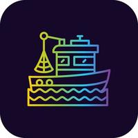 Fishing Boat Creative Icon Design vector