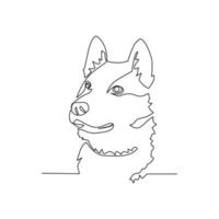 ilustración vectorial de un perro dibujado en estilo de arte lineal vector