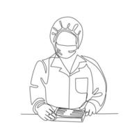 Vector illustration doctoral hand drawn in line art style