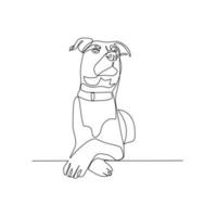 Vector illustration of a dog drawn in line art style