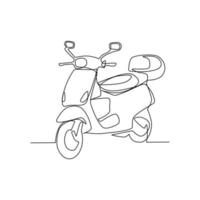 ilustración de vector de motocicleta dibujada en estilo de línea