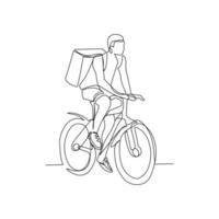 Delivery man vector illustration drawn in line style