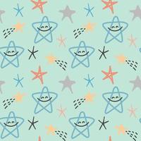 Seamless pattern with stars for baby textile vector