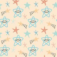 Seamless pattern with stars for baby textile vector