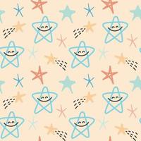 Seamless pattern with stars for baby textile vector