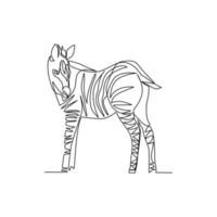 ilustración de vector de cebra dibujada en estilo de arte de línea