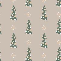 Seamless christmas pattern drawn in cartoon style vector