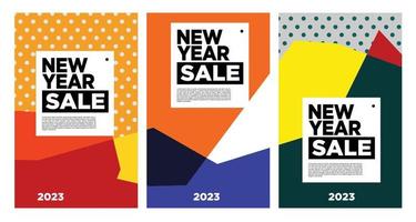 Vector New Year 2023 Sale with colorful abstract background for banner advertising