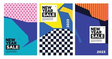 Vector New Year 2023 Sale with colorful abstract background for banner advertising