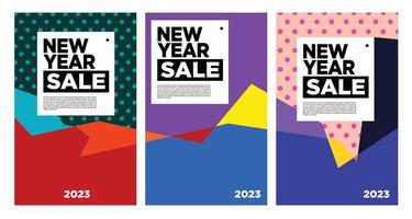 Vector New Year 2023 Sale with colorful abstract background for banner advertising