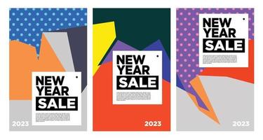 Vector New Year 2023 Sale with colorful abstract background for banner advertising