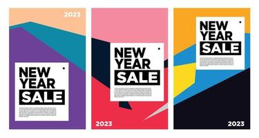 Vector New Year 2023 Sale with colorful abstract background for banner advertising