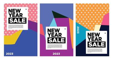 Vector New Year 2023 Sale with colorful abstract background for banner advertising