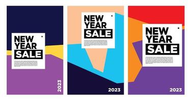 Vector New Year 2023 Sale with colorful abstract background for banner advertising