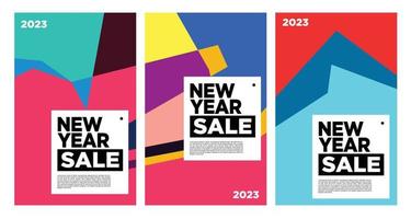 Vector New Year 2023 Sale with colorful abstract background for banner advertising