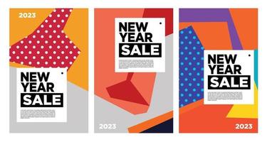 Vector New Year 2023 Sale with colorful abstract background for banner advertising