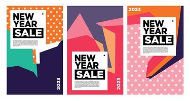 Vector New Year 2023 Sale with colorful abstract background for banner advertising