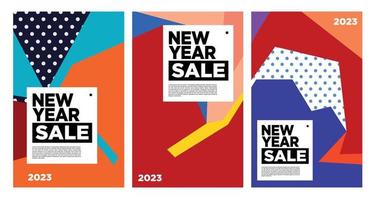 Vector New Year 2023 Sale with colorful abstract background for banner advertising