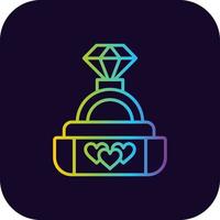 diseño de icono creativo de anillo de bodas vector