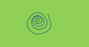 Animation draws circular lines forming circles from small to large like a spiral in a green screen. video