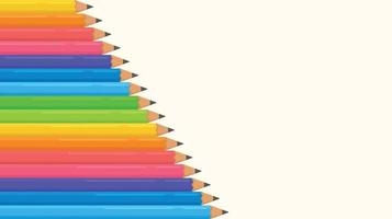 Vector illustration of a multicolored pencil presentation template.