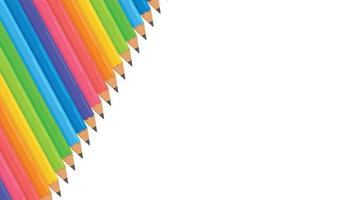 Vector illustration of a multicolored pencil presentation template.