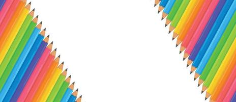 Vector illustration of a multicolored pencil presentation template.