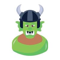 Look at this fantasy demon flat icon vector