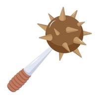 Check out flat icon of mace vector