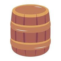 A customizable flat icon of cask vector