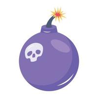 Download flat icon design of bomb vector