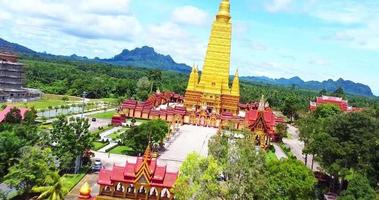 Amazing big beautiful temple in Thailand. Amazing concept of Thailand. Wat Bang Tong, Krabi Province, Thailand video