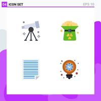 User Interface Pack of 4 Basic Flat Icons of biology in science coin homework Editable Vector Design Elements