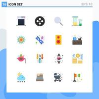 Universal Icon Symbols Group of 16 Modern Flat Colors of setting experiment research space s Editable Pack of Creative Vector Design Elements