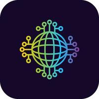 diseño de icono creativo de red global vector