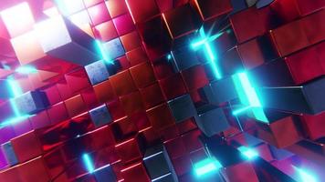 fondo geométrico abstracto con bloques y rayas de luz. animación en bucle infinito video