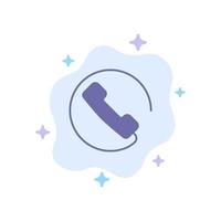 Answer Call Phone Blue Icon on Abstract Cloud Background vector