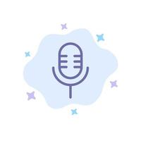 Mic Microphone Sound Show Blue Icon on Abstract Cloud Background vector