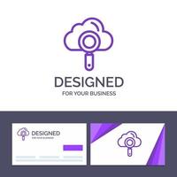 Creative Business Card and Logo template Cloud Computing Search Find Vector Illustration