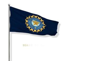 bcci, la junta de control de cricket en la bandera india ondeando en el viento representación 3d, pantalla verde de clave de croma, selección de luma mate video