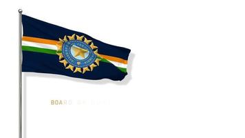 bcci, le conseil de contrôle du cricket en inde drapeau agitant dans le vent rendu 3d, écran vert chroma key, sélection luma matte video