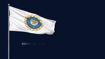 BCCI, The Board of Control for Cricket in India Flag Waving in The Wind 3D Rendering, Chroma Key Green Screen, Luma Matte Selection video