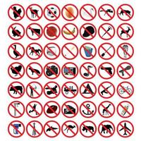 Prohibited signs on a white background vector