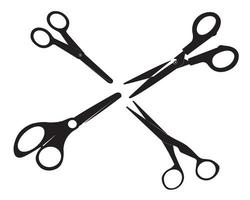 Four pieces of scissors on a white background vector