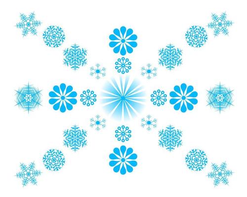 different snowflakes on a white background